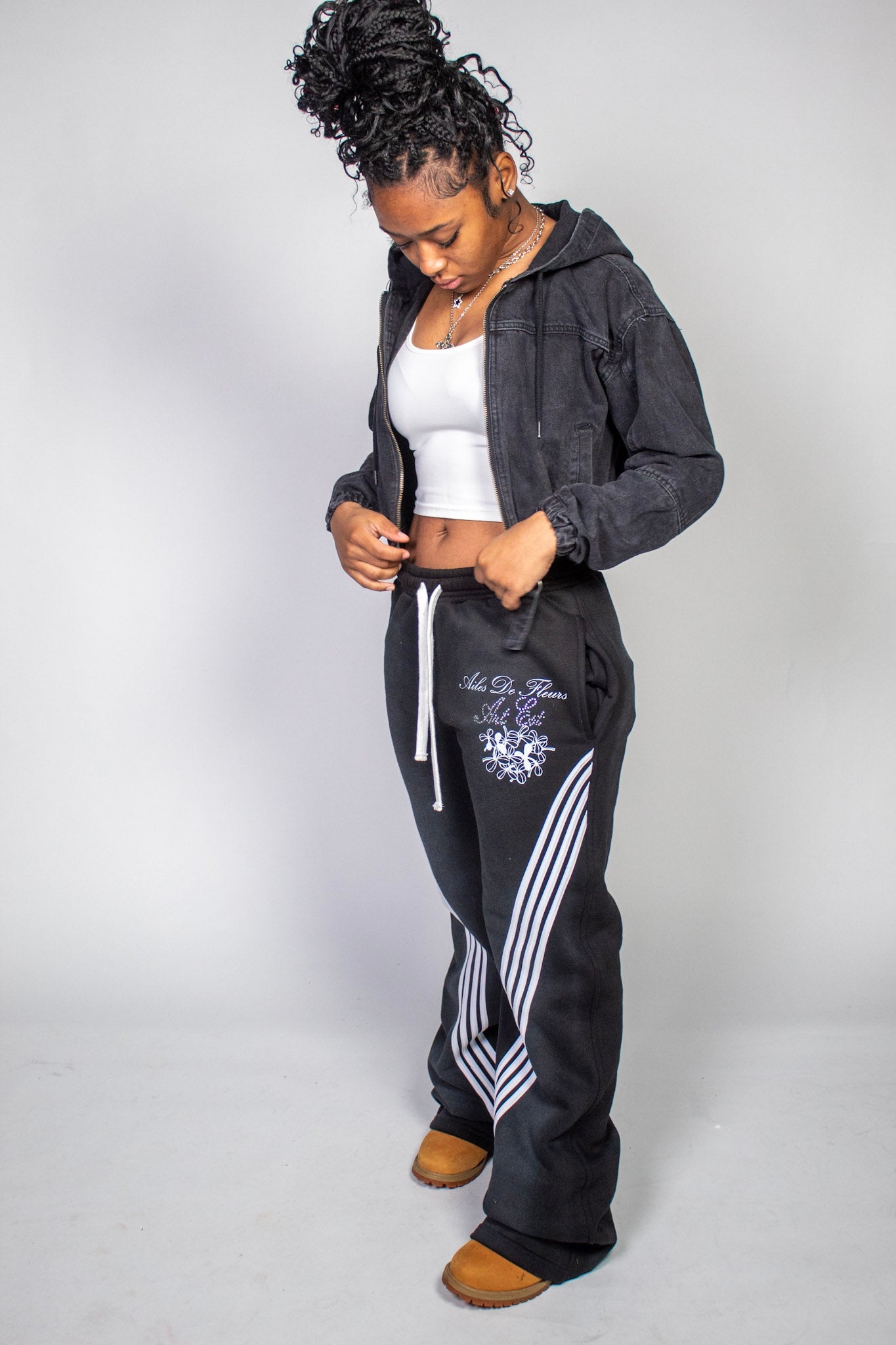 Black “Fleurs” Sweats